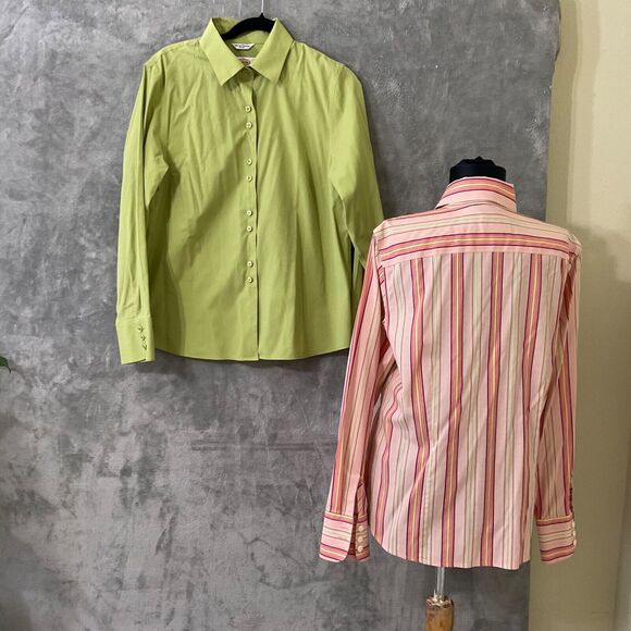 Talbots Wrinkle Resistant Stretch Shirts Women’s size 12 Long Sleeve Lot of 2pcs - Picture 4 of 13